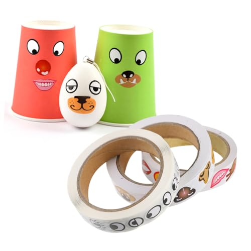Supvox 3 Rollen Augen Nasen Mund Aufkleber DIY Basteln Cartoon Sticker Monochrome Bunte Designs Selbstklebend Kreative Material für Scrapbook Laptop Fahrrad Wand Dekoration Supvox 3 Rollen Augen Nasen Mund Aufkleber DIY Basteln Cartoon Sticker Monochrome Bunte Designs Selbstklebend Kreative Material für Scrapbook Laptop Fahrrad Wand Dekoration von Supvox