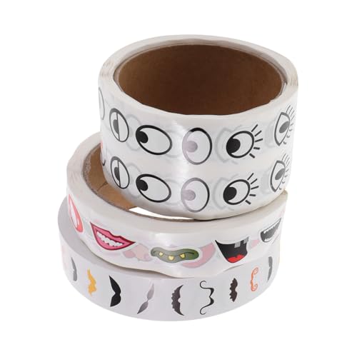 Supvox 3 Rollen Cartoon Augen Aufkleber Selbstklebend mit Mund Schnurrbart Bunte DIY Sticker für Bastelprojekte Starke Haftung Einfaches Abziehen und Aufkleben für Scrapbooking und Kunst Supvox 3 Rollen Cartoon Augen Aufkleber Selbstklebend mit Mund Schnurrbart Bunte DIY Sticker für Bastelprojekte Starke Haftung Einfaches Abziehen und Aufkleben für Scrapbooking und Kunst von Supvox