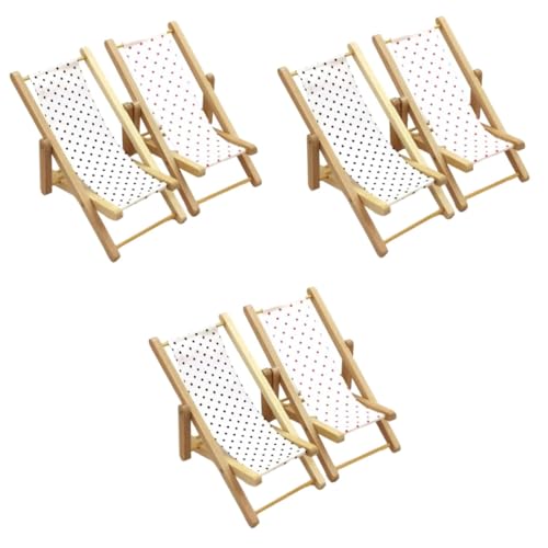 Supvox 3 Sätze Puppenhausmöbel Mini-klappstühle Mini-Stuhl Miniaturstühle Mikro-landschafts-Miniatur-strandkorb Mini-hausverzierung Mini-Ornament Mini-strandkorb-Modell Holz 2 Stücke * 3 von Supvox