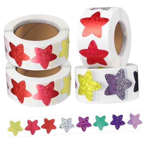 Supvox 4 Rollen Selbstklebende Sternaufkleber für Kleine Belohnungssticker mit Haftung Bunte DIY Bastelsticker für Schule Eltern und Erziehung Motivierende Anreizaufkleber Supvox 4 Rollen Selbstklebende Sternaufkleber für Kleine Belohnungssticker mit Haftung Bunte DIY Bastelsticker für Schule Eltern und Erziehung Motivierende Anreizaufkleber von Supvox