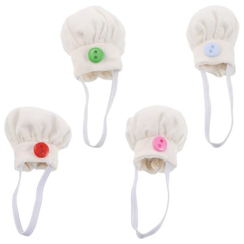 Supvox 4 Stück Mini-Kochmützen für Puppen, Stofftier-Kochmützen, Plüschspielzeug-Kleidung, Rollenspiel-Küchenzubehör, Puppen-Anzieh-Requisiten zum Basteln,, 10–15 cm Supvox 4 Stück Mini-Kochmützen für Puppen, Stofftier-Kochmützen, Plüschspielzeug-Kleidung, Rollenspiel-Küchenzubehör, Puppen-Anzieh-Requisiten zum Basteln,, 10–15 cm von Supvox