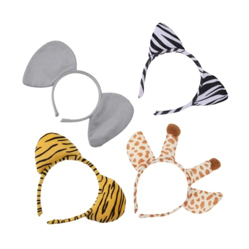 Supvox 4 Stück Teiliges Cosplay Haarreifen mit Tiger Elefant Giraffe und Zebra Tierohren Weiche Elastische Stirnbänder für Karneval Party und Fotospaß Supvox 4 Stück Teiliges Cosplay Haarreifen mit Tiger Elefant Giraffe und Zebra Tierohren Weiche Elastische Stirnbänder für Karneval Party und Fotospaß von Supvox