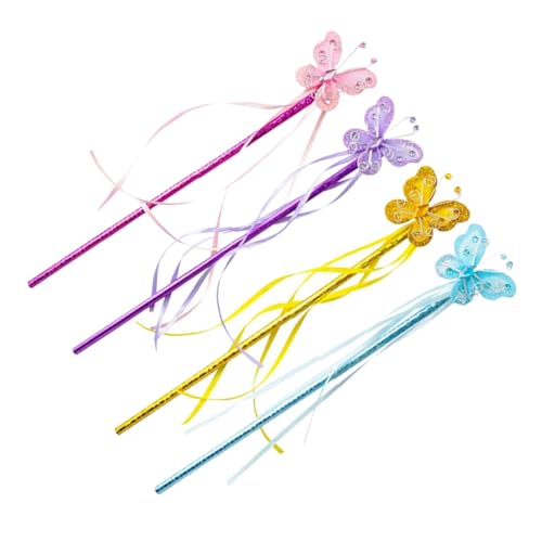 Supvox 4 Stück Teiliges Feenstab mit Schmetterlingsband Buntes Zauberstab Kostümzubehör für Mädchen Leicht zu Greifen für Party Karneval Bastelset und Feenkostüm Supvox 4 Stück Teiliges Feenstab mit Schmetterlingsband Buntes Zauberstab Kostümzubehör für Mädchen Leicht zu Greifen für Party Karneval Bastelset und Feenkostüm von Supvox