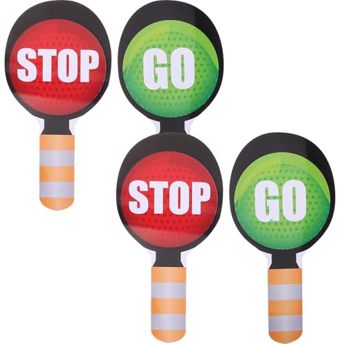 Supvox 4-teiliges Stoppschild: Doppelseitige Handschilder zur Verkehrssicherheit für Kinder – Signalleuchten, rote und grüne Paddel für Spiele im Kindergarten Supvox 4-teiliges Stoppschild: Doppelseitige Handschilder zur Verkehrssicherheit für Kinder – Signalleuchten, rote und grüne Paddel für Spiele im Kindergarten von Supvox