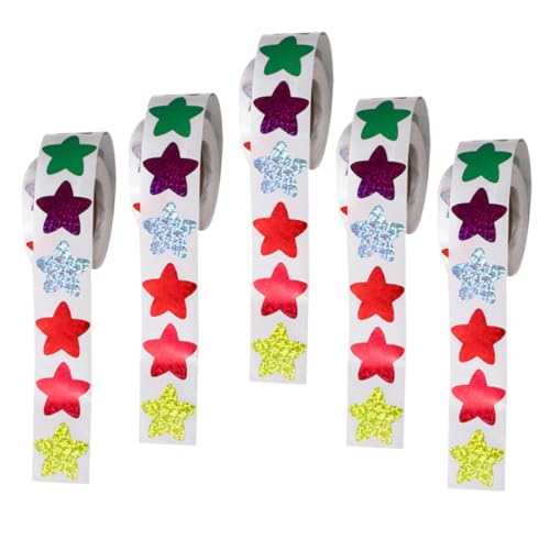 Supvox 5 Rollen Selbstklebende Sterne Aufkleber für Schüler Belohnungsaufkleber Starke Haftung Langlebig für Verhaltenstabellen und Bastelprojekte Supvox 5 Rollen Selbstklebende Sterne Aufkleber für Schüler Belohnungsaufkleber Starke Haftung Langlebig für Verhaltenstabellen und Bastelprojekte von Supvox