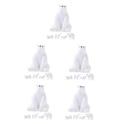 Supvox 5 Sätze Polar Winter Dekoration Ornament Kleinkind Winterspielzeug Spielzeugtiere Meerestiere Figuren Arktische Tiere Mini Pinguin Figuren Harz Weiß 15 Stück * 5 von Supvox