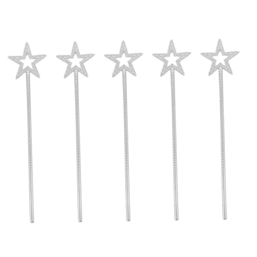 Supvox 5 Stück Teiliges aus Sicherem Kunststoff für Silberfarbene Feenstäbe für Bühnenauftritte Geburtstagsfeiern und Rollenspiele Requisiten für Mädchen Supvox 5 Stück Teiliges aus Sicherem Kunststoff für Silberfarbene Feenstäbe für Bühnenauftritte Geburtstagsfeiern und Rollenspiele Requisiten für Mädchen von Supvox