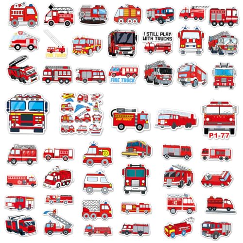 Supvox 50 Stück Feuerwehrfahrzeug Aufkleber Selbstklebend PVC Material Wasserfeste Scrapbook Sticker für Flaschen Laptop Koffer Kreative DIY Dekoration für Erwachsene Supvox 50 Stück Feuerwehrfahrzeug Aufkleber Selbstklebend PVC Material Wasserfeste Scrapbook Sticker für Flaschen Laptop Koffer Kreative DIY Dekoration für Erwachsene von Supvox