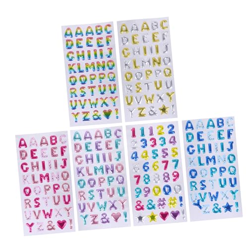 Supvox 6 Blätter Aufkleber Zahlen Buchstaben Glitzer Puzzle Sticker Selbstklebend für Scrapbooking Grußkarten Geschenkdekoration Bastelprojekte Supvox 6 Blätter Aufkleber Zahlen Buchstaben Glitzer Puzzle Sticker Selbstklebend für Scrapbooking Grußkarten Geschenkdekoration Bastelprojekte von Supvox