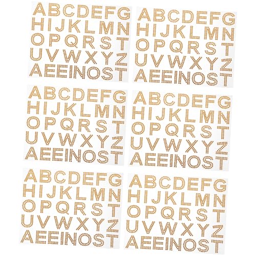Supvox 6 Blätter Goldene Acryl Buchstaben Strasssteine Aufkleber Selbstklebende Dekorative Sticker für DIY Kleidung Taschen Becher Laptop Vielseitige Bastelsteine Leicht Haftend Supvox 6 Blätter Goldene Acryl Buchstaben Strasssteine Aufkleber Selbstklebende Dekorative Sticker für DIY Kleidung Taschen Becher Laptop Vielseitige Bastelsteine Leicht Haftend von Supvox