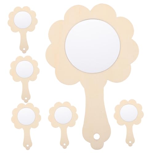 Supvox 6 Stück Holzspiegel zum Bemalen DIY Handspiegel Bastelset für Kleine Handliche Spiegel aus Holz für Kreative Bastelaktivitäten und Kindergeburtstag Fördert Feinmotorik und Supvox 6 Stück Holzspiegel zum Bemalen DIY Handspiegel Bastelset für Kleine Handliche Spiegel aus Holz für Kreative Bastelaktivitäten und Kindergeburtstag Fördert Feinmotorik und von Supvox