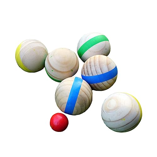 Supvox 7St Bodenkugel für kinderspielzeug holzkugel Outdoor Toys for Boccia aus Holz lustige Bälle Kindersportbälle Boccia im französischen Stil Graskugeln von Supvox