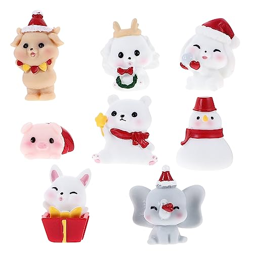 Supvox 8 Stück Weihnachts Cupcake Topper Miniatur Weihnachtsdekorationen Feengarten Weihnachtsaccessoires Weihnachts Mini Deko Für Weihnachtsstrumpfwaren Winter Feiertagsdekoration von Supvox