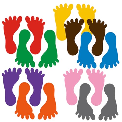 Supvox 9 Paare PVC Fußabdruck Aufkleber Selbstklebende Bodensticker Bunte wasserdichte Fußabdruck Dekoration für Kinderzimmer Kindergarten und Glatte Oberflächen Zufällige Farbe Supvox 9 Paare PVC Fußabdruck Aufkleber Selbstklebende Bodensticker Bunte wasserdichte Fußabdruck Dekoration für Kinderzimmer Kindergarten und Glatte Oberflächen Zufällige Farbe von Supvox
