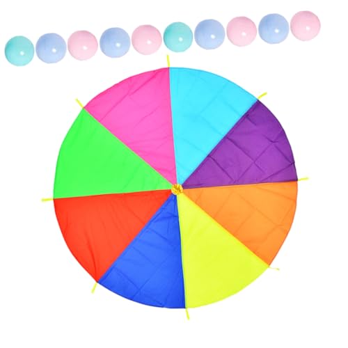 Supvox Buntes Regenbogen Fallschirmspielzeug für Fördert Motorische Fähigkeiten und Muskelaufbau Vielseitig für Outdoor und Indoor Spiel Bunte Bälle für Kindergarten und Zufällige Farbe Supvox Buntes Regenbogen Fallschirmspielzeug für Fördert Motorische Fähigkeiten und Muskelaufbau Vielseitig für Outdoor und Indoor Spiel Bunte Bälle für Kindergarten und Zufällige Farbe von Supvox
