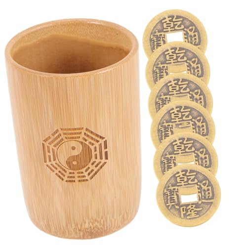 Supvox Chinesisches Divinations mit Bambusbehälter und Kupfermünzen Traditionelles Feng Shui Glücksbringer Prop für Wahrsagung Spirituelle Spiele und Dekoration zu Festen Supvox Chinesisches Divinations mit Bambusbehälter und Kupfermünzen Traditionelles Feng Shui Glücksbringer Prop für Wahrsagung Spirituelle Spiele und Dekoration zu Festen von Supvox