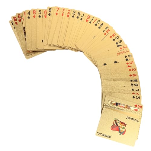 Supvox Goldfolie Pokerkarten Karten Spiel für Party Freizeit Unterhaltung Poker Kartenspiel Tisch Zubehör Supvox Goldfolie Pokerkarten Karten Spiel für Party Freizeit Unterhaltung Poker Kartenspiel Tisch Zubehör von Supvox