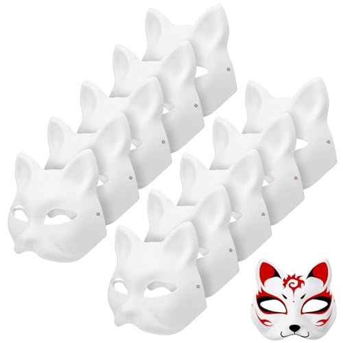 Supvox Katzenmasken: 20 Stück Halloween-maskenkostüm, Diy-malerei Einer Weißen Katze für Cosplay-maskenpartys, Bühnenauftritte, Bastelrequisiten für Karneval Supvox Katzenmasken: 20 Stück Halloween-maskenkostüm, Diy-malerei Einer Weißen Katze für Cosplay-maskenpartys, Bühnenauftritte, Bastelrequisiten für Karneval von Supvox