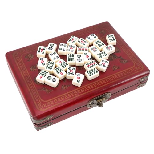 Supvox Kleines Tragbares Mahjong Spielset mit Klarer Gravur Vollständigem Zubehör Leichtem Design für Reise und Party Chinesisches für Familie und Freizeitspaß Supvox Kleines Tragbares Mahjong Spielset mit Klarer Gravur Vollständigem Zubehör Leichtem Design für Reise und Party Chinesisches für Familie und Freizeitspaß von Supvox