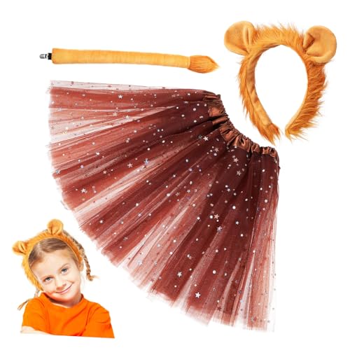 Supvox Löwenkostüm Set für Mädchen Teilig mit Haarreif Ohren und Tüllrock Niedliches Cosplay Tierkostüm für Halloween Karneval Fasching und Mottopartys Supvox Löwenkostüm Set für Mädchen Teilig mit Haarreif Ohren und Tüllrock Niedliches Cosplay Tierkostüm für Halloween Karneval Fasching und Mottopartys von Supvox