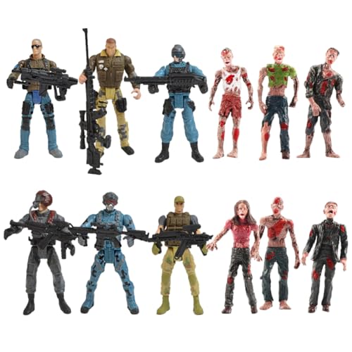 Supvox Militärsoldaten und Zombie Actionfiguren Teilig Flexible Kunststoffmodelle Realistische Zombie und Elite Spezialeinheiten Spielfiguren für Dekoration Supvox Militärsoldaten und Zombie Actionfiguren Teilig Flexible Kunststoffmodelle Realistische Zombie und Elite Spezialeinheiten Spielfiguren für Dekoration von Supvox