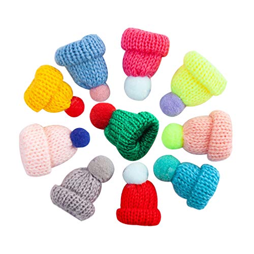 Supvox Mini-Strickmütze des Weihnachten 10pcs diy Handwerkswollgarn-Minihüte für die Puppenhutschmucksachen die Zusatz bilden von Supvox