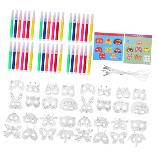 Supvox Papier Tiermasken zum Bemalen Teiliges DIY Bastelset mit Stiften Leichte Wiederverwendbare Faschingsmasken für Jungen und Mädchen für Geburtstags Themenpartys Supvox Papier Tiermasken zum Bemalen Teiliges DIY Bastelset mit Stiften Leichte Wiederverwendbare Faschingsmasken für Jungen und Mädchen für Geburtstags Themenpartys von Supvox