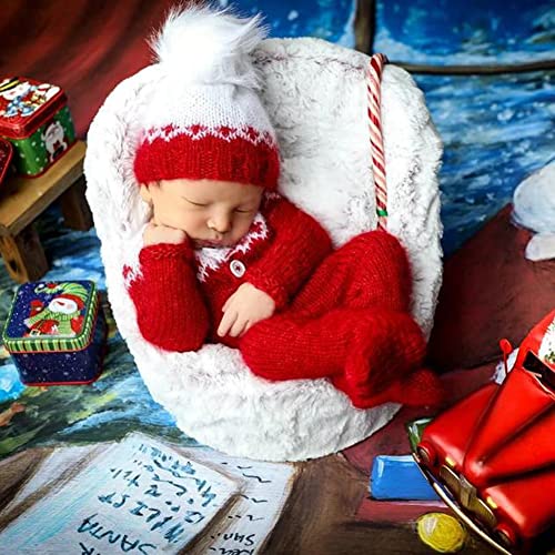 Baby Fotoshooting Kostüme,Neugeborenen Fotografie Requisiten Strampler Hut,Weihnachtsthema Baby Fotografie Prop Outfit mit Hut Kleidung Foto Bekleidung Set für Neugeborene Baby 0-3 Monaten von Surakey