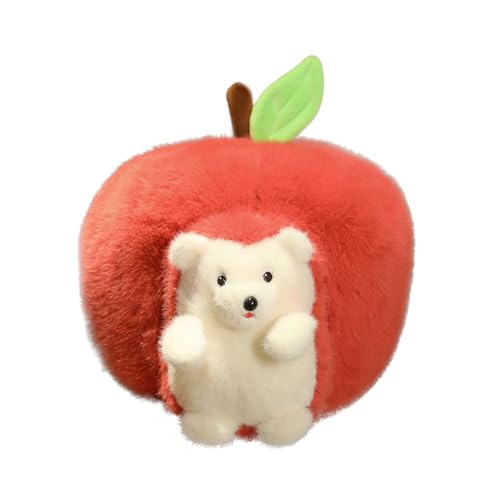 Igel Plüschtier,Obst Igel Plüschpuppe, Kuschel Igel Plüschtier plüsch Igel Stofftier, Igel Tier Kissen Stofftier Kuscheltier Cartoon Apfel Kissen Igel Tierpuppe Geschenk für Kinder Mädchen Jungen,25CM von Surakey