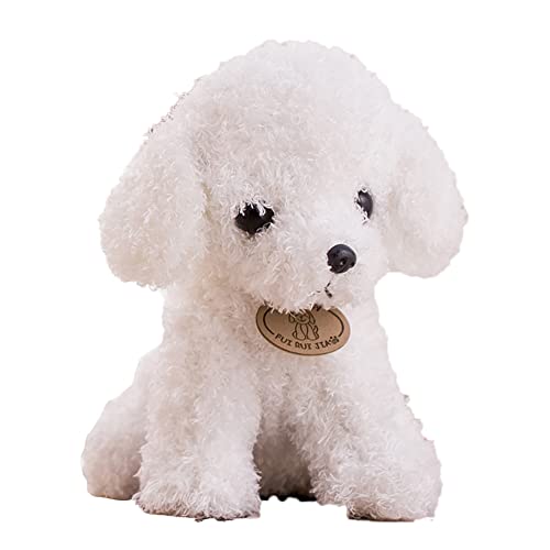 Realistisch Teddy Dog,20cm Simulation Teddy Pudel Hunde Spielzeug Plüschpuppe Welpe Suffed Doll Plüschtier,Plüsch Stofftier Hund Puppe Stofftier, Weihnachten Kuscheltier, Spielzeug Geschenk für Kinder von Surakey