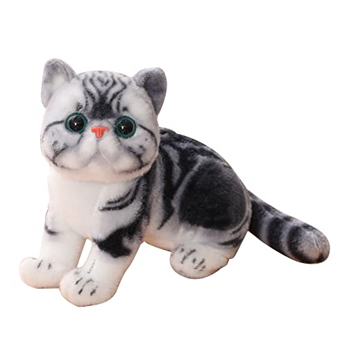 Simulation Katze Plüschtier Niedliche Katze Puppe, 26cm Stofftier Katze Lebensecht Tabby Katze Plüschtier Realistische Katze Kuscheltier Plüsch Kätzchen Kuschelige Katze Spielzeug für Kinder Frauen von Surakey