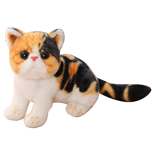 Simulation Katze Plüschtier Niedliche Katze Puppe, 26cm Stofftier Katze Lebensecht Tabby Katze Plüschtier Realistische Katze Kuscheltier Plüsch Kätzchen Kuschelige Katze Spielzeug für Kinder Frauen von Surakey