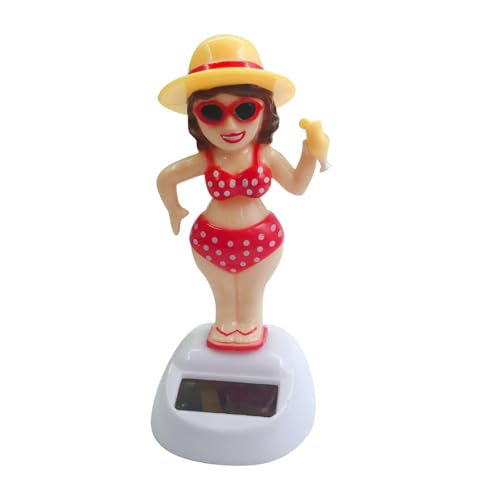 Solarfigur Wackelkopf Figur, Wackelfigur Auto Lustig Bikini Frau,Solarfigur Armaturenbrett Ornament Solar Tanzspielzeug,Autos Spielzeug,Hula-Girl Solar Wackel Figur,Ideal Für Fensterbank Schreibtisch von Surakey