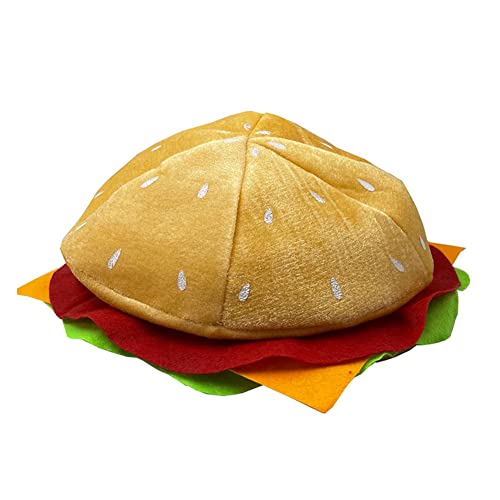 Surakey Halloween Hamburger Hut,Lustiger Plüsch Hut für Erwachsene Kinder, Partyhüte Urlaub Cosplay Mütze,Hamburger Pizza Pommes- Kopfbedeckung, Accessoire, Mottoparty, Karneval von Surakey