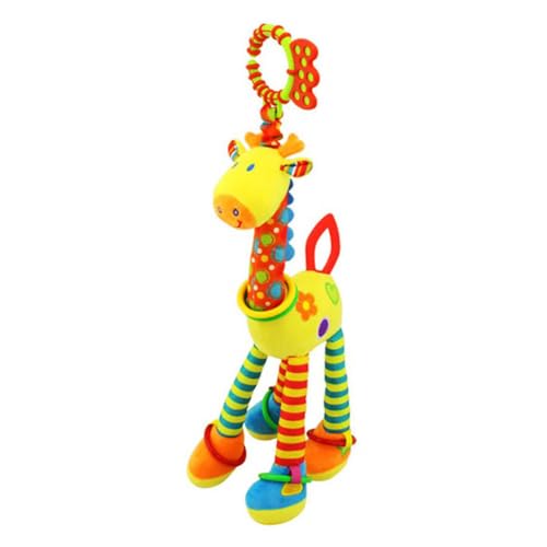 Surakey Kinderwagen Spielzeug Giraffe Hängendes Rasselspielzeug Baby Spielzeug mit Windspielen,Autositz Krippe Plüsch Giraffe Tier Aktivitäts Spielzeug Geschenk für Neugeborene 0,3,6,9,12,36 Monate von Surakey