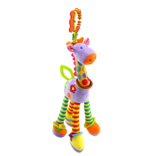 Surakey Kinderwagen Spielzeug Giraffe Hängendes Rasselspielzeug Baby Spielzeug mit Windspielen,Autositz Krippe Plüsch Giraffe Tier Aktivitäts Spielzeug Geschenk für Neugeborene 0,3,6,9,12,36 Monate von Surakey