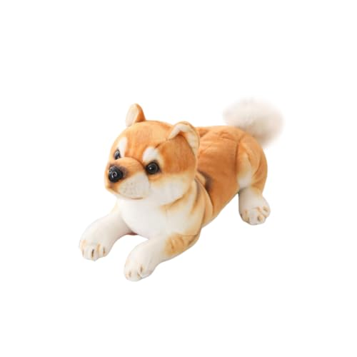 Surakey Liegender Shiba Inu Kuscheltier,20 cm Plüsch Hund, Stofftier Hund Lebensecht Liegender Hund Plüschtier Püppchen Simulation Tier Puppe Plüsch Schlafende Hunde für Kinde Mädchen Geschenk von Surakey