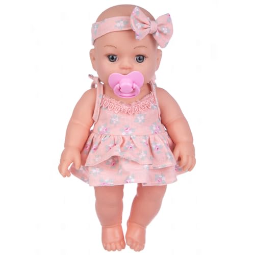 Surakey Reborn Baby Puppe 30 cm Rebirth Babypuppe mit Nippel Vollsilikon Lebensecht Reborn Puppen Realistisches Baby Puppenspielzeug Neugeborenes Baby Puppe für Mädchen und Jungen ab 2 Jahren von Surakey