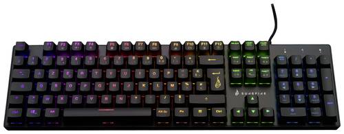 Surefire Gaming KingPin M2 Kabelgebunden, USB Gaming-Tastatur Französisch, AZERTY Schwarz Beleuchte von Surefire Gaming