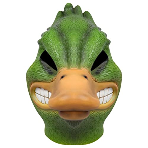 Surenhap Entenmaske, Halloween-Angry Duck Head Mask, Latex-Tiermaske, lustige Cartoon-Vollkopf-Entenmaske, Halloween-Kostümparty-Requisiten von Surenhap