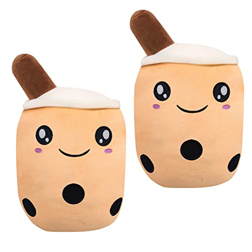 Surplex 2 Bubble Tea Plüschtier Boba Kuscheltier Gefüllte Milchtee Cartoon Soft Doll Tea Cup-förmiges Dekorative Kissen Kinderspielzeug Geburtstagsgeschenk Für Kinder Mädchen, 25cm von Surplex