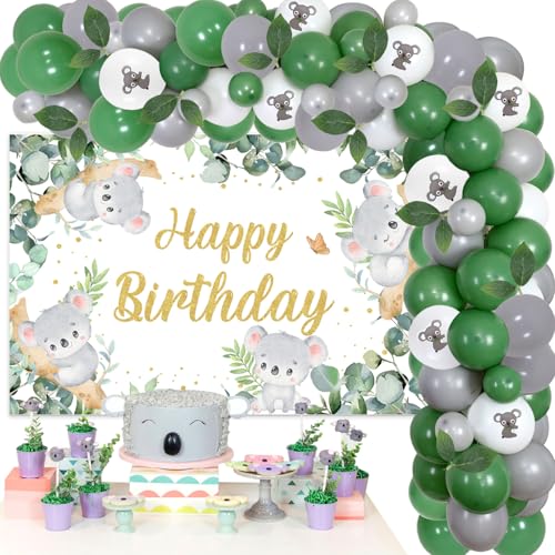 Sursurprise Koala Geburtstag Dekorationen, Koala Girlande Bogen Kit, Koala-Bär-Hintergrund, Koala Themed Geburtstag Zoo Wild Dschungel Tier Party Supplies Sursurprise Koala Geburtstag Dekorationen, Koala Girlande Bogen Kit, Koala-Bär-Hintergrund, Koala Themed Geburtstag Zoo Wild Dschungel Tier Party Supplies von Sursurprise