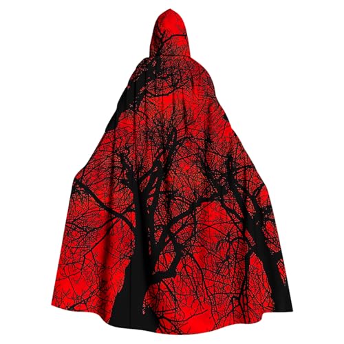 Halloween Kostüm mit Blutigem Aufdruck Mittelalter Umhang mit Kapuze Erwachsene Unisex Kapuzenumhang Vintage Gothic Punk Mantel Flammendruck Vampir Umhang Karneval Fasching Cosplay Kleidung von Susenstone