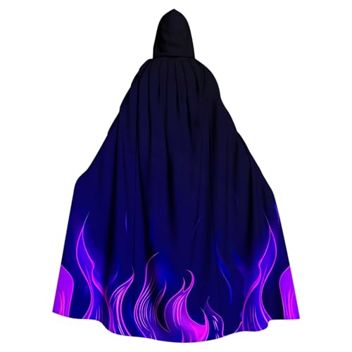 Halloween Kostüm mit Blutigem Aufdruck Mittelalter Umhang mit Kapuze Erwachsene Unisex Kapuzenumhang Vintage Gothic Punk Mantel Flammendruck Vampir Umhang Karneval Fasching Cosplay Kleidung von Susenstone