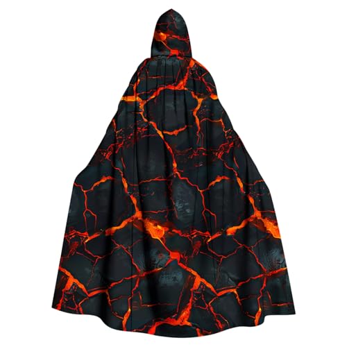 Mittelalter Umhang Damen mit Kapuze Lange Halloween Kostüm Erwachsene Unisex Kapuzenumhang Vintage Gothic Punk Mantel Poncho Kap Flammendruck Vampir Umhang Karneval Fasching Cosplay Kleidung von Susenstone