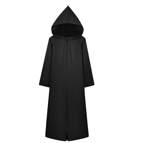 Mittelalterlicher Halloween Umhang, Umhang mit Kapuze Mittelalter Umhang Kapuzenumhang Schwarz Vampir Kostüm Cape Kostüm Mantel Umhang Erwachsene Unisex für Halloween Karneval Mittelalter Party von Susenstone