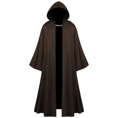 Susenstone Halloween Umhang mit Kapuze Mittelalter Umhang Kapuzenumhang Schwarz Vampir Kostüm Cape Kostüm Vampir Umhang Mantel Fasching Karneval Kleidung Cosplay Umhang für Erwachsene Unisex von Susenstone