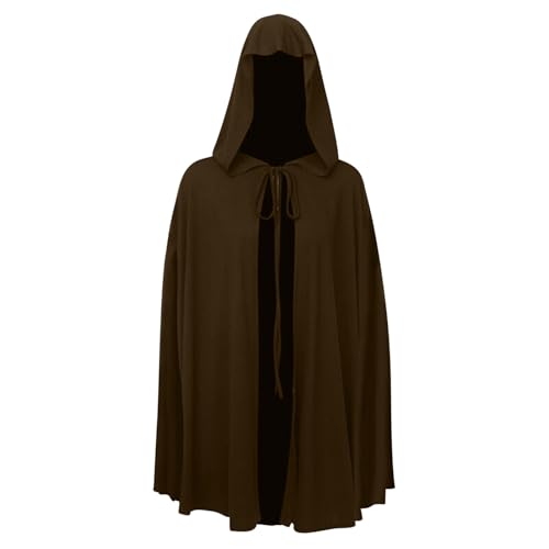 Susenstone Mittelalter Umhang Damen Kurz Satin Kapuzenumhang Gothic Vampir Cape Mantel Vintage Robe Hexe Umhang Cloak Party Cosplay Uniform für Kinder Erwachsene Fasching Halloween Karneval Kostüm von Susenstone