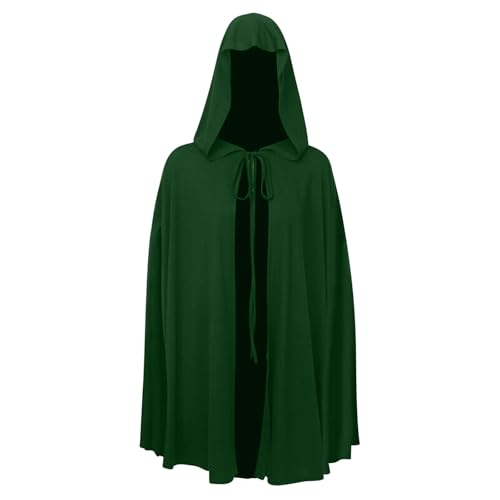 Susenstone Mittelalter Umhang Damen Kurz Satin Kapuzenumhang Gothic Vampir Cape Mantel Vintage Robe Hexe Umhang Cloak Party Cosplay Uniform für Kinder Erwachsene Fasching Halloween Karneval Kostüm von Susenstone