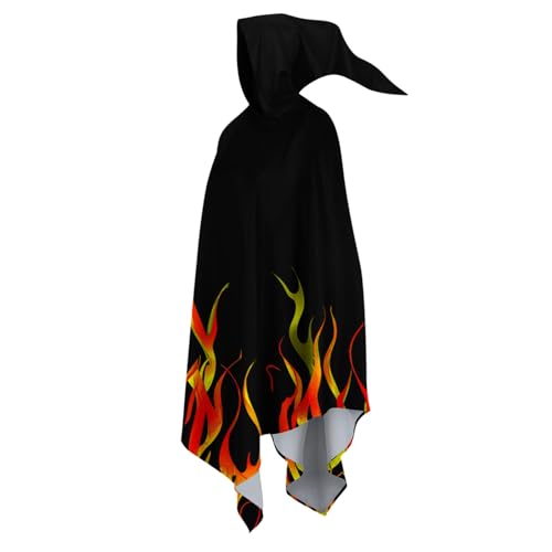 Susenstone Mittelalter Umhang Kurz Halloween Kostüm Mittelalterliche Unisex Vampir Umhang Gothic Cosplay Kostüm, Halloween Bedruckt Umhang mit Kapuze Cape Mantel Umhang Poncho von Susenstone